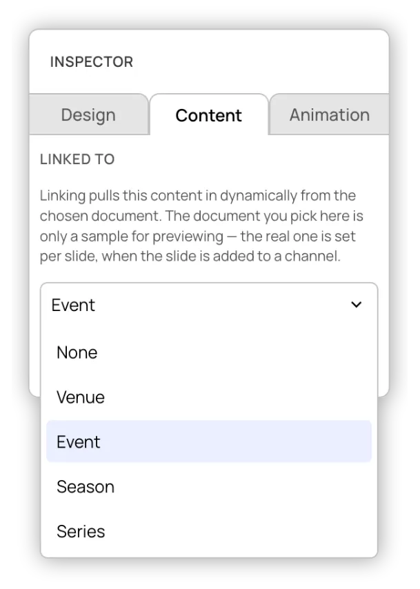 Linking a block to a live event field